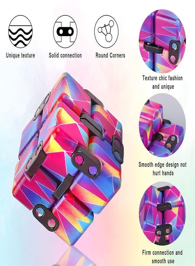 IGINOA 4 Packs Infinity Cube Toy Stress Relieving Game for Kids and Adults,Cute Mini Unique Gadget Anxiety Relief Kill Time Magic Puzzle Flip ADD, ADHD, Killing - Image 2